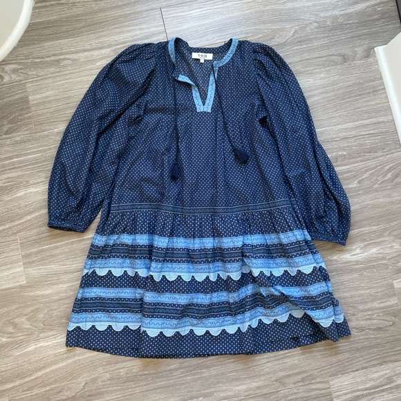 Sea New York Dresses & Skirts - Sea New York Palmer Tunic Dress Sz S EUC Blue Long Sleeve 100% Cotton